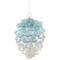 Icy Pine Cone Glass Christmas Ornament - 4.75" - Blue and White